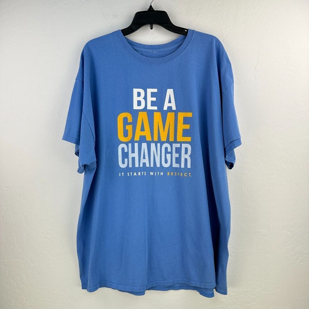 Special Olympics Graphic Tee 2XL Mens Blue Be A Game Changer It Starts Respect